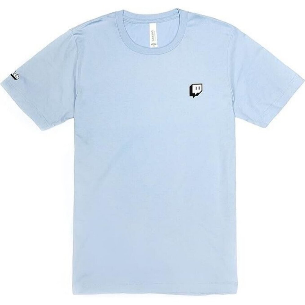 Twitch Logo Short Sleeve T-Shirt Tee Shirt Light Blue Men's